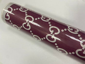 Бумага крафт (60см), Белый стиль, Марсала/марсала, 2-х сторонняя, 1 шт.