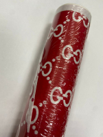 Бумага крафт (60см), Белый стиль, Красная/красная, 2-х сторонняя, 1 шт. 