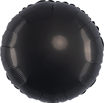 Шар (18''/46см) Круг, Черный, Сатин, 1 шт.