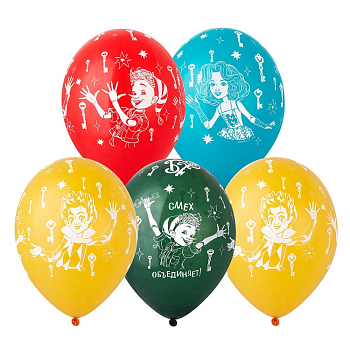 Шар (14"/35см) Буратино в компании, Шелкография, Ассорти, 25 шт.