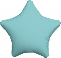 Шар (19''/48см) Звезда, Аквамарин, Сатин, 1 шт. (уценка, смотреть описание)