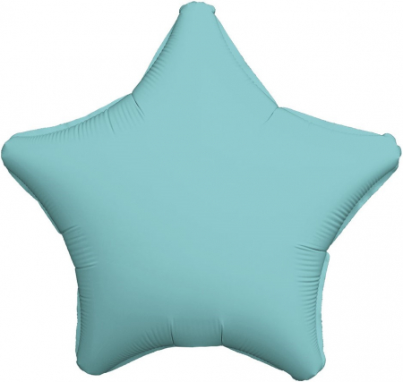 Шар (19''/48см) Звезда, Аквамарин, Сатин, 1 шт. (уценка, смотреть описание)