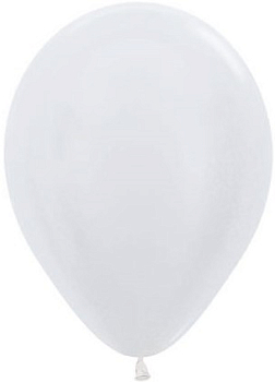 Шар (12''/30см) Белый (405), Перламутр, 50 шт.