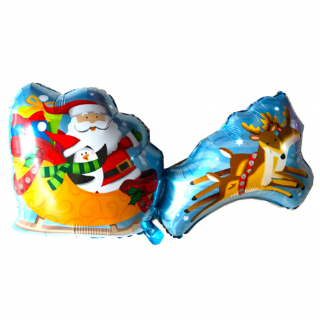 1 Шар (37''/94 см) Фигура, Санта в упряжке, 1 шт.