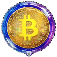 Шар (18"/46см) Круг, Биткоин, 1 шт.