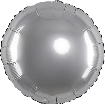 Шар (18''/46см) Круг, Стальной серый, Сатин, 1 шт.