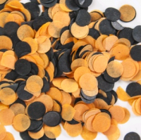 105 Конфетти тишью (1см) Круг, Оранжевый/Черный, 50 г.