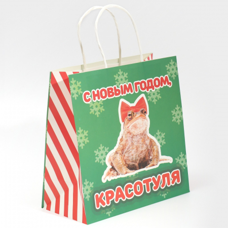 Пакет подарочный (22*22*11см), С Новым годом, Красотуля, 1 шт.