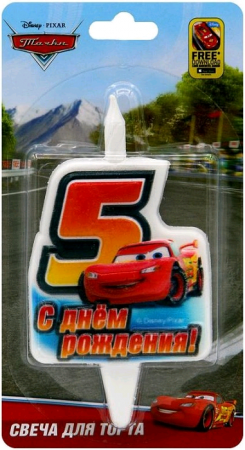 Свеча Цифра, 5 Тачки, 12 см, 1 шт.