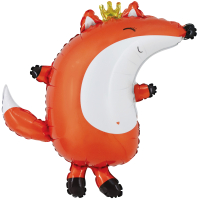 Шар (31''/79см) Фигура, Лиса в короне, Сатин, 1 шт. 