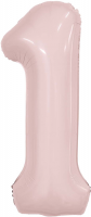 Шар (40''/102см) Цифра, 1 Slim, Пыльная роза, 1 шт. в упак.