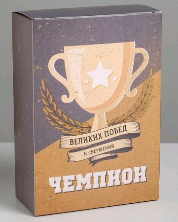 Коробка складная (16*23*7,5 см), Чемпион, 1 шт.