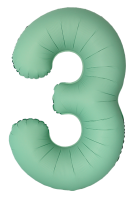Шар (40''/102см) Цифра, 3 Slim, Мятный, Матовый, 1 шт. в уп.