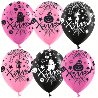 Шар (12''/30см) Веселый Хэллоуин, Ассорти, пастель, 5 ст, 24 шт.