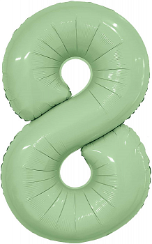 Шар (40''/102см) Цифра, 8 Slim, Олива, 1 шт. в упак.