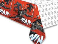 Скатерть плиэтиленовая (1,4х2,4м), Ниндзя , красный, 1 шт.