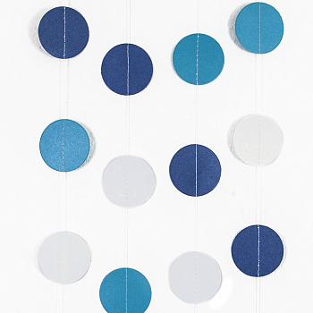 Гирлянда-подвеска (250см), Круг, Голубой микс, Перламутр, 1 шт.