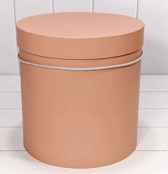 Коробка-цилиндр (11,5*12см), Пудровая, с ручками, 1 шт.