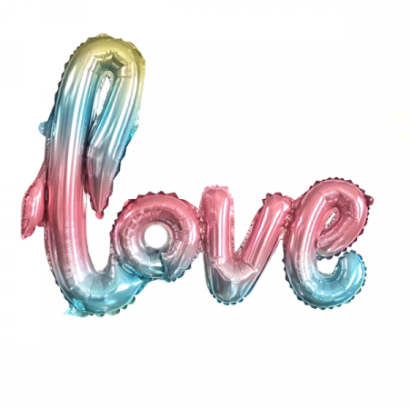 Надпись (20"/51 см), "LOVE", Радужная, 1 шт.