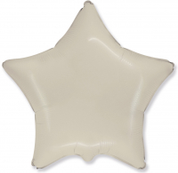 Шар (18''/46см) Звезда, Кремовый, Сатин, 1 шт.