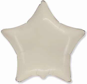 Шар (18''/46см) Звезда, Кремовый, Сатин, 1 шт.