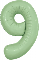 Шар (40''/102см) Цифра, 9 Slim, Олива, 1 шт. в упак.