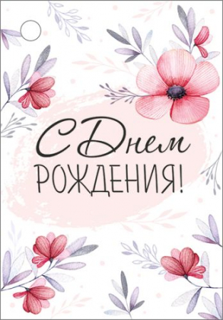 Бирка (5,5*7,9см), С Днем рождения!, 1 шт.