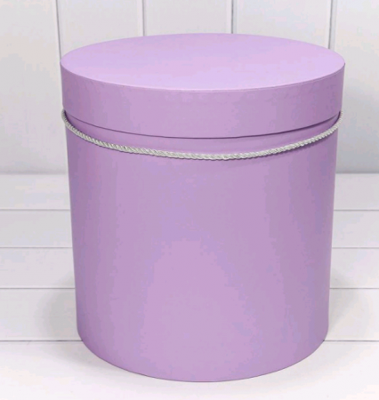 Коробка-цилиндр (11,5*12см), Сиреневая, с ручками, 1 шт.