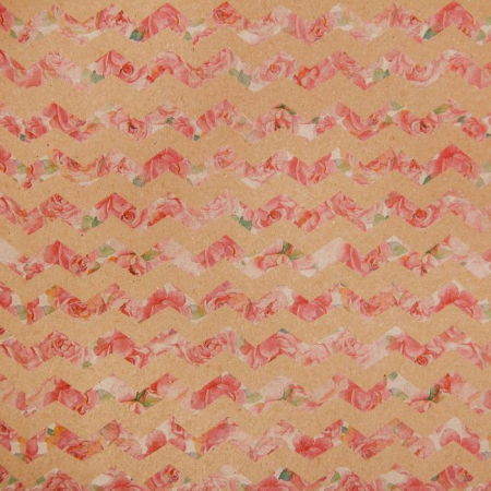 Бумага крафт (50*70см), Цветочные зигзаги, 1 шт. 