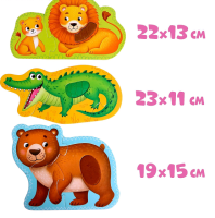 Макси пазлы с тактильными вставками, "Зоопарк", 1 шт.