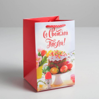 Пакет подарочный (10*16*10 см) Со Светлой Пасхой! 1 шт.