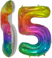 Шар (16''/40см) Мини-цифра, 5, Мармеладный леденец, Градиент, 1 шт.