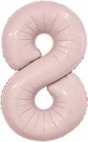 Шар (40''/102см) Цифра, 8 Slim, Пыльная роза, 1 шт. в упак.