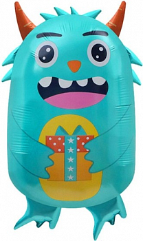 Шар (27''/69см) Фигура, Монстрик Лукас, Бирюзовый, 1 шт. Шар (27''/69см) Фигура, Монстрик Лукас, Бирюзовый, 1 шт.