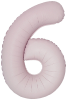 Шар (40''/102см) Цифра, "6/9" Slim, Пыльная роза, Сатин, 1 шт. в уп.