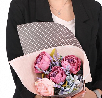 Бумага крафт (50*70см), Нежный горох, двусторонняя, 1 шт.