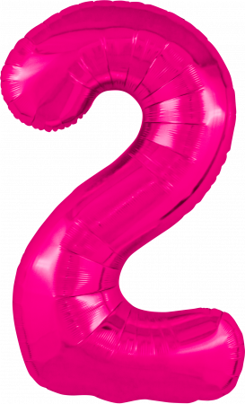 Шар (40''/102см) Цифра, 2 Slim, Фуше, 1 шт. в упак.