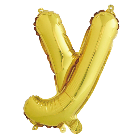 Шар с клапаном (16''/41см) Буква, У, Золото, 1 шт.