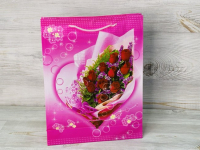 Пакет подарочный (30*23*8см), Цветы, микс, 1 шт.