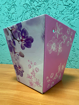Коробка для цветов (17*20см), Орхидея, розовая, 1 шт.