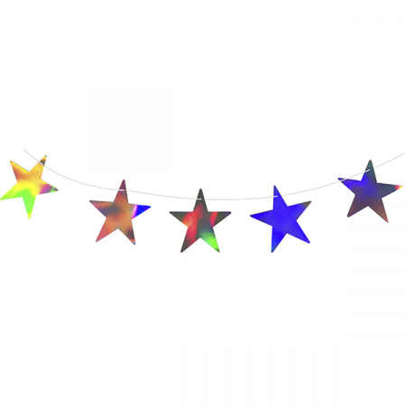Гирлянда (200см), "Звезды", голография, 1 шт.