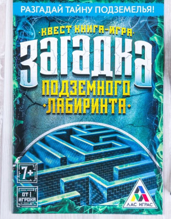 Книга-игра поисковый квест "Загадка подземного лабиринта", 1 шт.