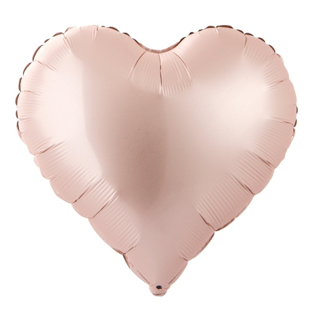 Шар (18''/46см) Сердце, Розовый, Сатин, 1 шт.
