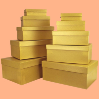 Коробка прямоугольная (28×18,5×11,5см), Золотой, 1 шт.