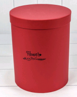 Коробка-цилиндр (21*26см), Flower, Красная, 1 шт.