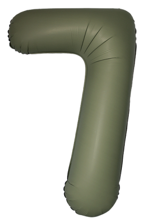 Шар (40''/102см) Цифра, 7 Slim, Оливковый, Матовый, 1 шт. в уп.