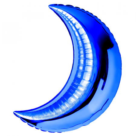 Шар (28''/71 см) Фигура, Полумесяц, Синий, 1 шт.