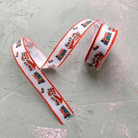 Лента репсовая с рисунком (2,5см*9,14м), Киндер сюрприз, 1 шт.