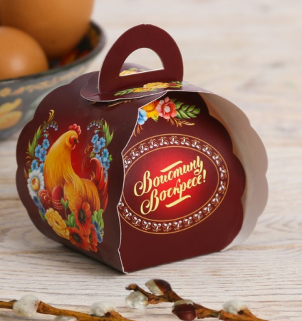 Коробочка подарочная для яйца (25×30см) Христос Воскресе!, 1 шт.