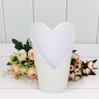 Коробка для цветов (13,5*10*22см), Белая, 1 шт.